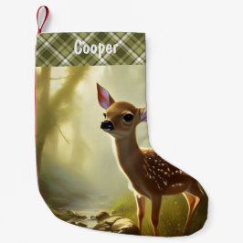 Meia De Natal Pequena Retrato Personalizado da Baby Deer Wildlife