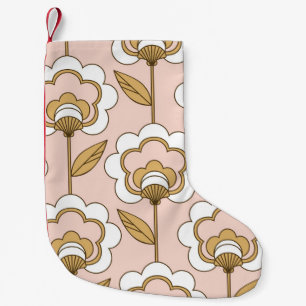 Meia De Natal Pequena Retro-floral: padrão de vinheta sem costura.