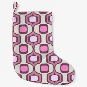 Meia De Natal Pequena Retro Hand Drawn Geometric Square Pattern Minimal
