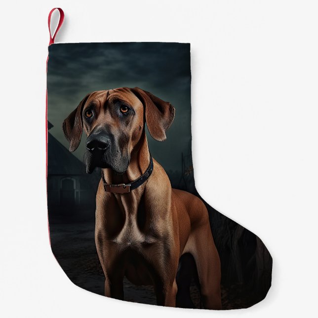 Meia De Natal Pequena Ridgeback Ridgeback Halloween Ascary (Frente)