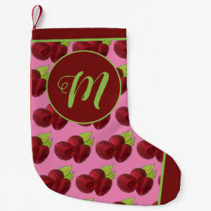 Meia De Natal Pequena Ripe Framboesas Vermelhas Framboesas Impressão de 