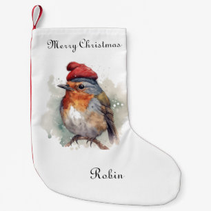 Meia De Natal Pequena Robin Winter Delight, personalizado