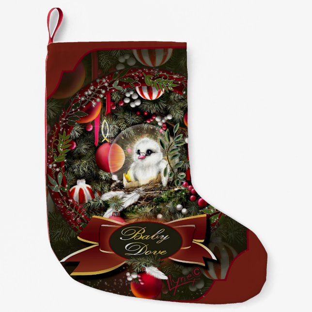 Meia De Natal Pequena Rola-Bebe (Frente)