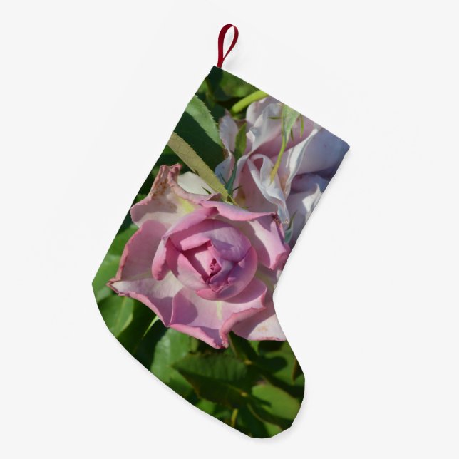 Meia De Natal Pequena Rosa Abstrata Celestial (Frente (Pendurada))