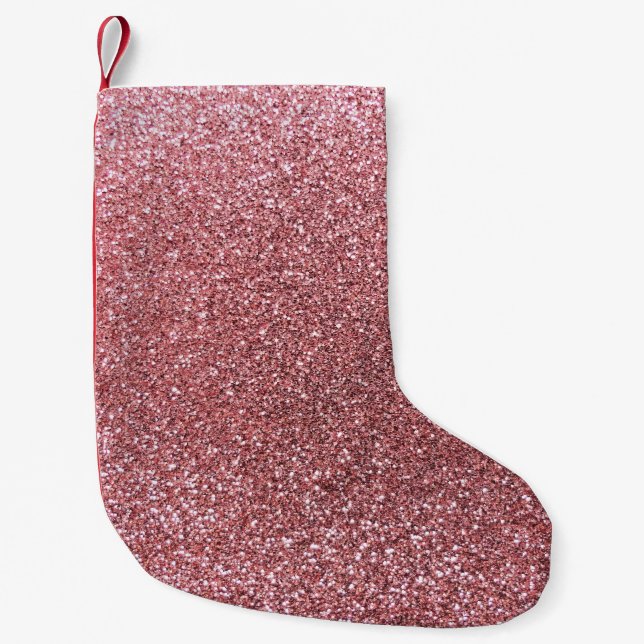 Meia De Natal Pequena Rosa claro (Frente)