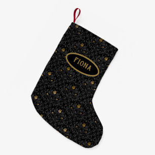 Meia De Natal Pequena Rosa preto gótico personalizado