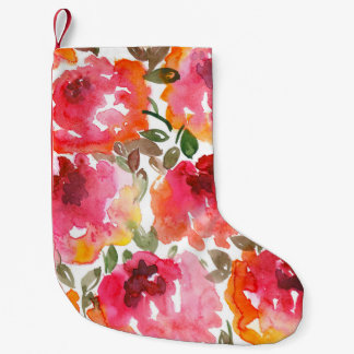 Meia De Natal Pequena Rosas vermelhas Shabby, padrão perfeito.