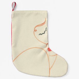 Meia De Natal Pequena rosto de abstrato. linda mulher. moda