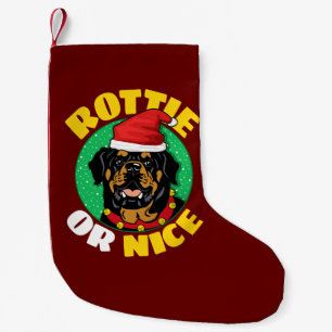 Meia De Natal Pequena Rottie ou Nice Rottweiler Natal
