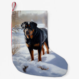 Meia De Natal Pequena Rottweiler Deixa Nevar Natal