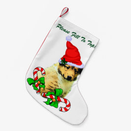 Meia De Natal Pequena Rough Collie Puppy Natal