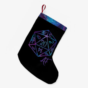 Meia De Natal Pequena RPG Crit AF Nebula Fantasy Tabletop Gamer Dice