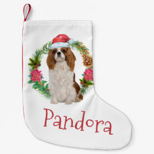 Meia De Natal Pequena Rua de Natal do Rei Charles Cavalier spaniel