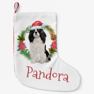 Meia De Natal Pequena Rua de Natal do Rei Charles Cavalier spaniel II 