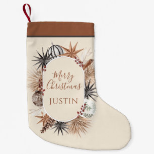 Meia De Natal Pequena Rustic Terthy Felry Nome de Natal