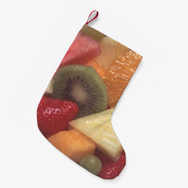 Meia De Natal Pequena Salada de fruta (Frente (Pendurada))