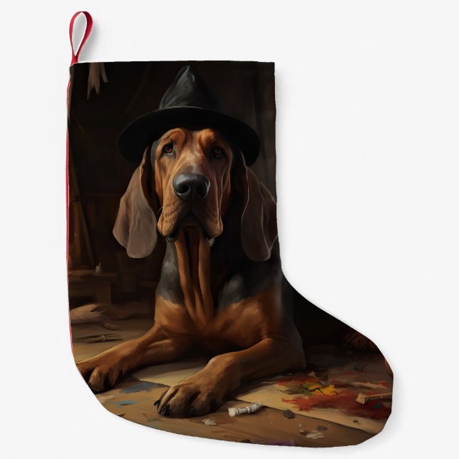 Meia De Natal Pequena Sanguhound Pumpkins Halloween Assustado (Frente)