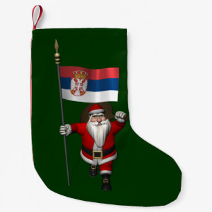 Meia De Natal Pequena Santa Claus Visitando a Sérvia