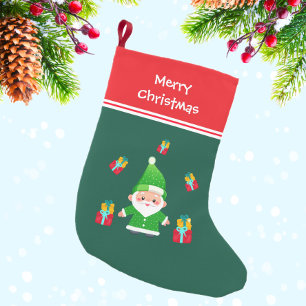 Meia De Natal Pequena Santa Clause com presentes