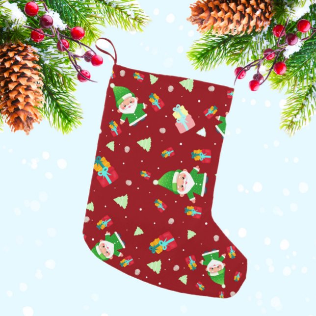 Meia De Natal Pequena Santa Clause com presentes (Criador carregado)