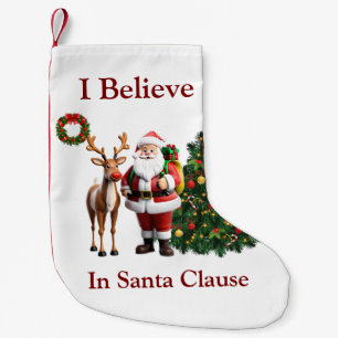 Meia De Natal Pequena Santa Clause e Rudolf, a rena vermelha
