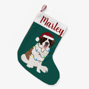 Meia De Natal Pequena Santo de Natal personalizável Bernard