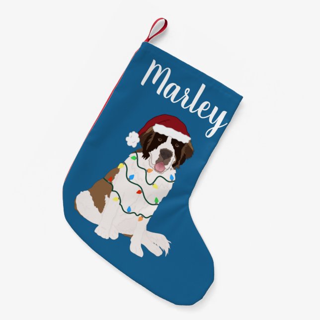 Meia De Natal Pequena Santo personalizável Bernard (Frente (Pendurada))