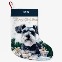 Meia De Natal Pequena Schnauzer