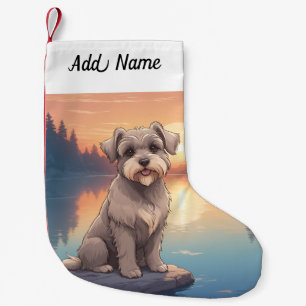 Meia De Natal Pequena Schnauzer 