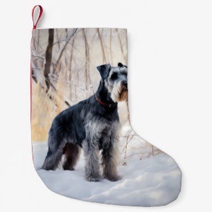 Meia De Natal Pequena Schnauzer Deixe Nevar Natal