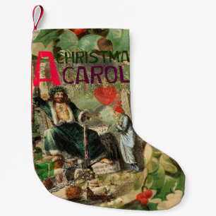 Meia De Natal Pequena Scrooge Christmas Carol Trabalho de arte