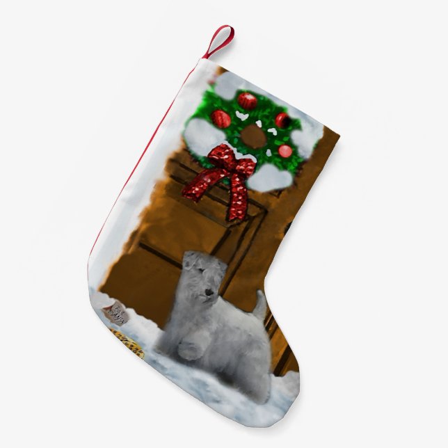 Meia De Natal Pequena Sealyham Terrier Christmas (Frente (Pendurada))