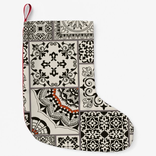 Meia De Natal Pequena Seamless patchwork tile with Islam, Arabic, Indian (Frente)