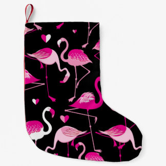 Meia De Natal Pequena Seamless pattern from pink flamingos on a dark bac