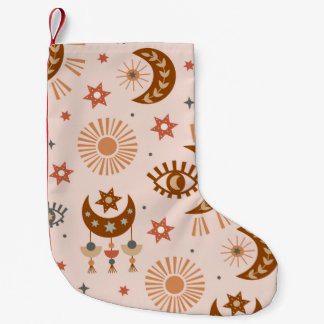 Meia De Natal Pequena seamless pattern with celestial eye, moon, sun