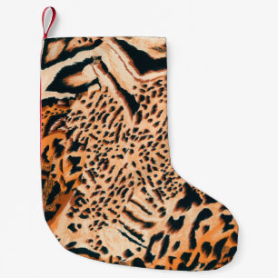 Meia De Natal Pequena Seamless tiger, leopard and jaguar. Seamless textu