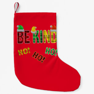 MEIA DE NATAL PEQUENA SEJA GENTIL HO HO HO DIVERTIDO NATALINO XADREZ CIT