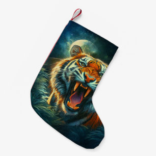 Meia De Natal Pequena Selva-lua-lua de Tiger Rajada