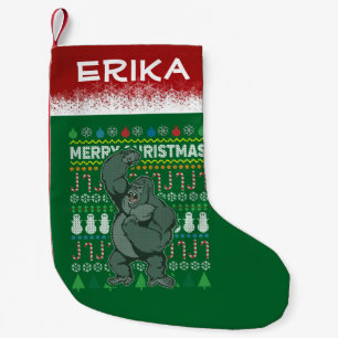 Meia De Natal Pequena Série "Gorilla Ugly Christmas Sweater"