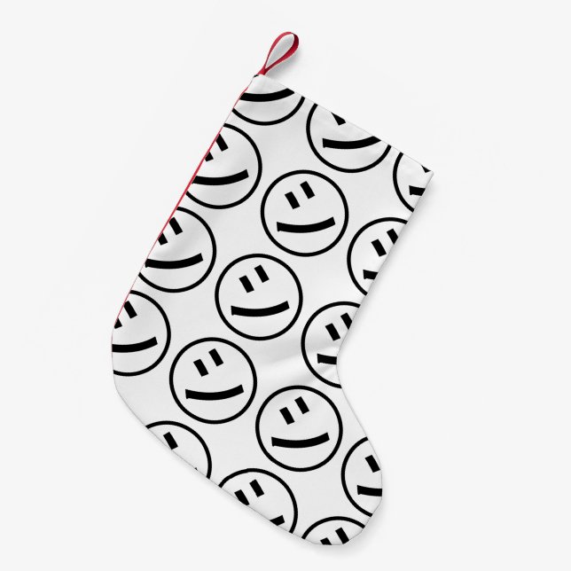 Meia De Natal Pequena ㋛ Shi Kana Katakana sorrindo Emoji / Emoticon (Frente (Pendurada))