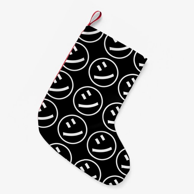 Meia De Natal Pequena ㋛ Shi Kana Katakana sorrindo Emoji / Emoticon (Frente (Pendurada))