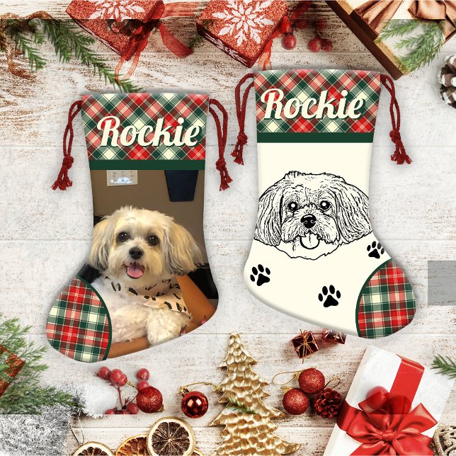 Meia De Natal Pequena Shih Tzu Dog Personalizado (Criador carregado)