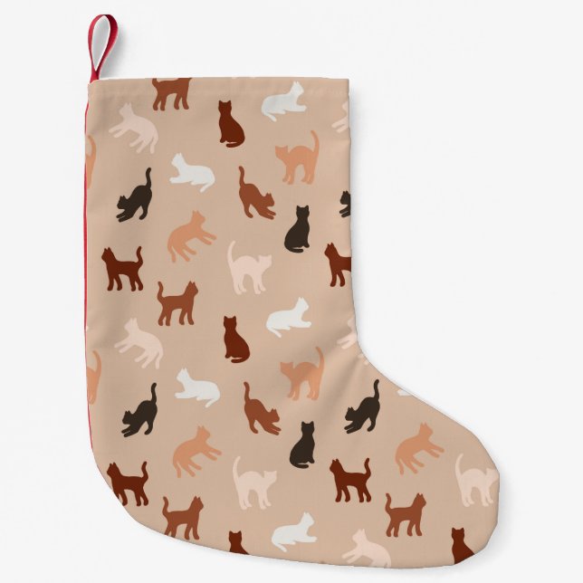 Meia De Natal Pequena Silhute de gato (Frente)
