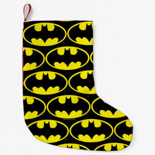 Meia De Natal Pequena Símbolo Batman Logotipo Oval do Bat