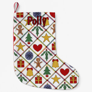 Meia De Natal Pequena Símbolo Festivo de Natal Colorido