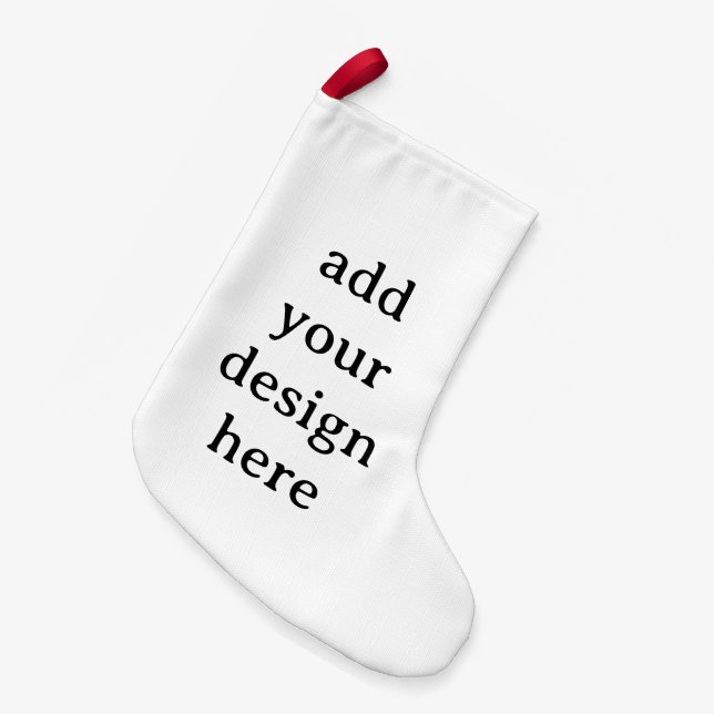 Meia De Natal Pequena Simple Custom Small Faux Linen Double Sided Print (Frente (Pendurada))