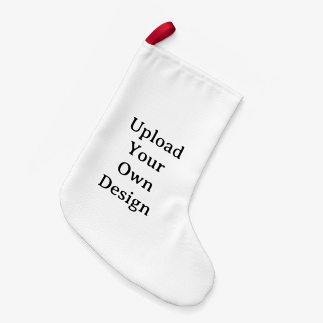 Meia De Natal Pequena Simple Custom Small Faux Linen Double Sided Print (Frente (Pendurada))