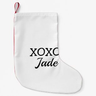 Meia De Natal Pequena Simple minimal xoxo love add your text name  throw