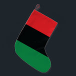 Meia De Natal Pequena Sinalizador vermelho, preto e verde<br><div class="desc">As três cores pan-africanas na bandeira representam: RED: o sangue que une todas as pessoas da ancestralidade negra africana, e derramou pela libertação; BLACK: pessoas negras cuja existência como nação, mas não como estado-nação, é afirmada pela existência da bandeira; e GREEN: a riqueza natural abundante da África. Vintage Old School...</div>