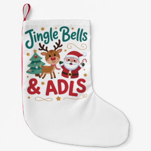 Meia De Natal Pequena Sinos Baguetes Terapia Ocupacional TO Rena